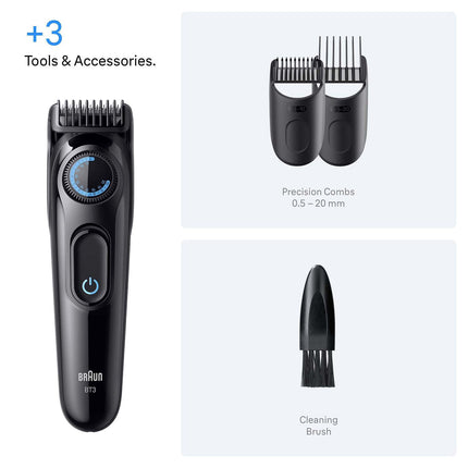 Beard Trimmer with 3 Attachments, 40 Length Settings