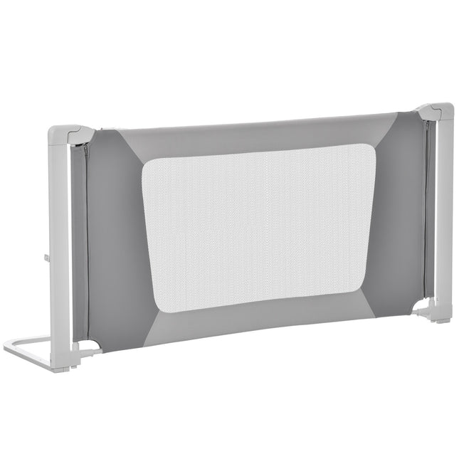 Children's bed rail, adjustable, L-shaped legs, gray