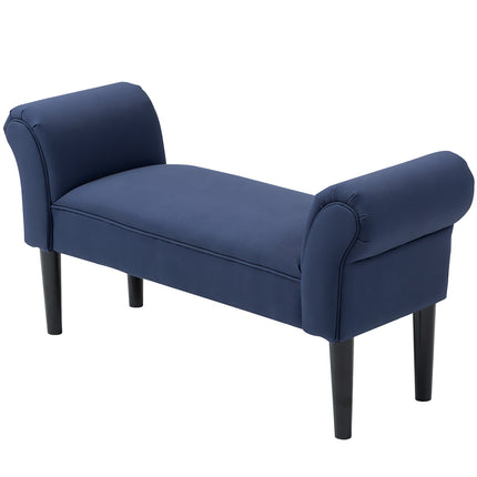 Blaue gepolsterte Bettbank, 130 kg Tragkraft, 102 x 36 x 51 cm