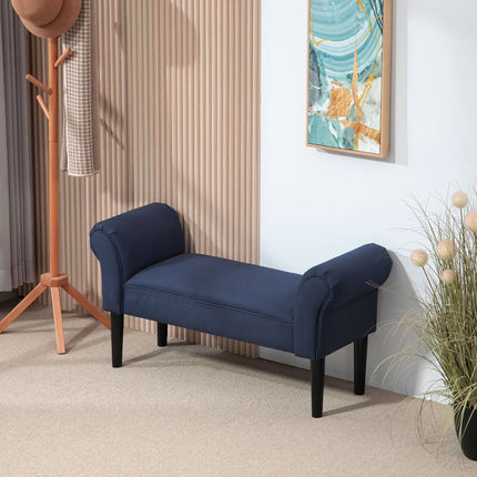 Blaue gepolsterte Bettbank, 130 kg Tragkraft, 102 x 36 x 51 cm