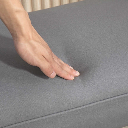 Banc de lit, banc rembourré, banc, banc de couloir pour chambre à coucher, capacité de charge jusqu'à 130 kg, tissu voile, gris foncé, 102 x 36 x 51 cm