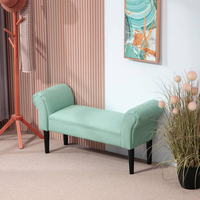 Grüne Polsterbank für den Flur, 130 kg Tragkraft, 102x36x51 cm