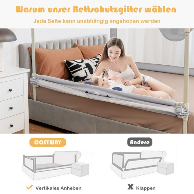 Bettgitter klappbar Bettgitter für Kleinkinder 145 x 25 x 101,5 cm grau