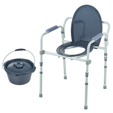 Bedside Commode Chair, Adjustable Height, 350 lb, Bucket