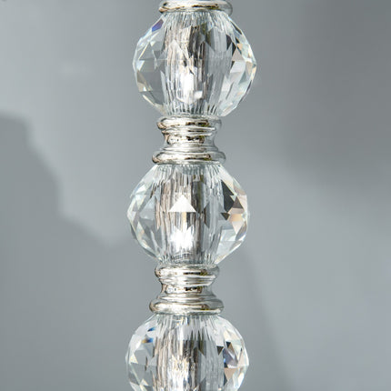 Crystal Table Lamp With USB, Touch Sensor, E27, White/Silver