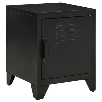 Nachttisch aus schwarzem Metall mit verstellbarer Ablage 50x40x47,5 cm