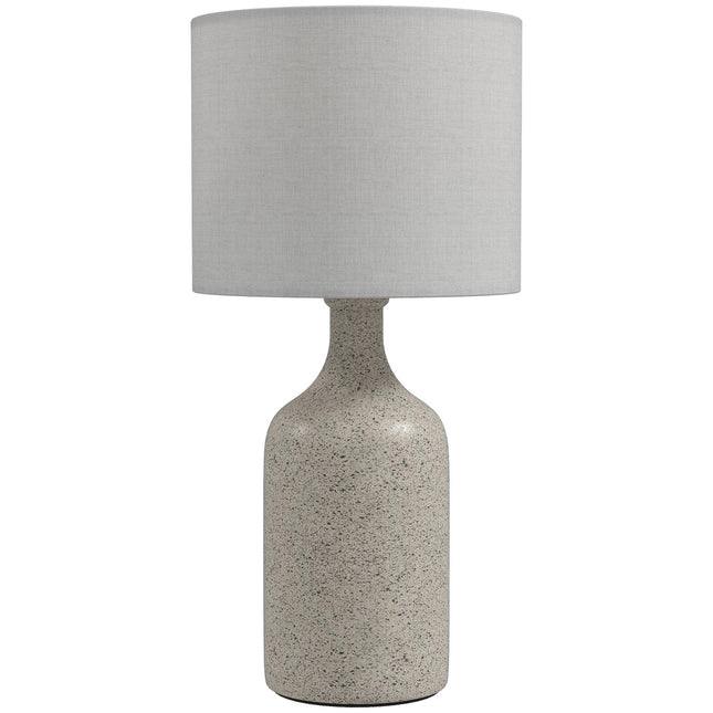 Nachttischlampe, Keramikfuß, Leinen-Lampenschirm, 22x45 cm