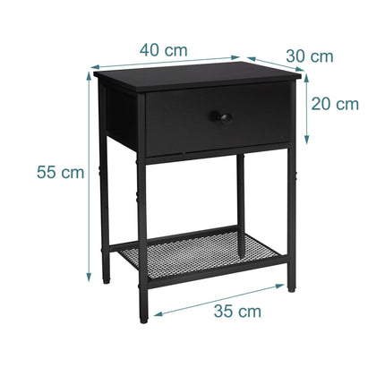 Nachttisch-Set, 2-teilig mit Schublade & Ablage