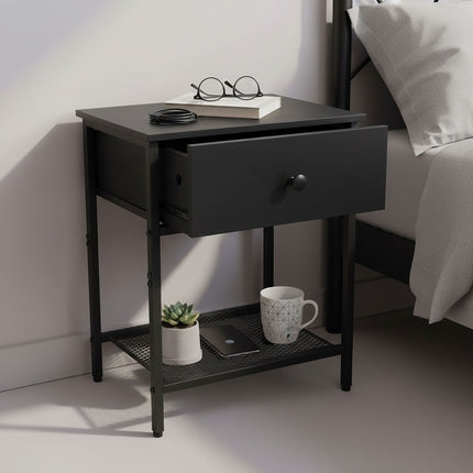 Nachttisch-Set, 2-teilig mit Schublade & Ablage