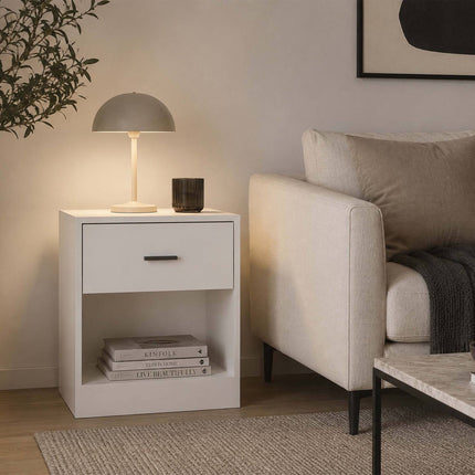 Bedside Table with Drawer, MDF, 41x39x28 cm