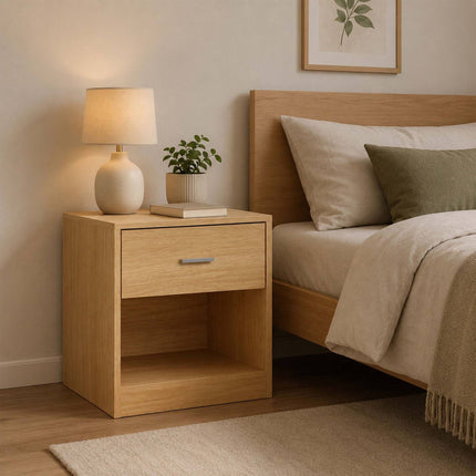 Bedside Table with Drawer, MDF, 41x39x28 cm