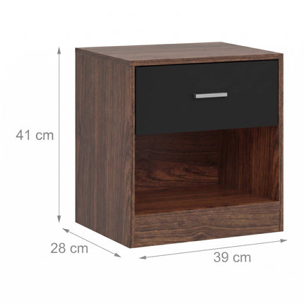 Bedside Table with Drawer, MDF, 41x39x28 cm