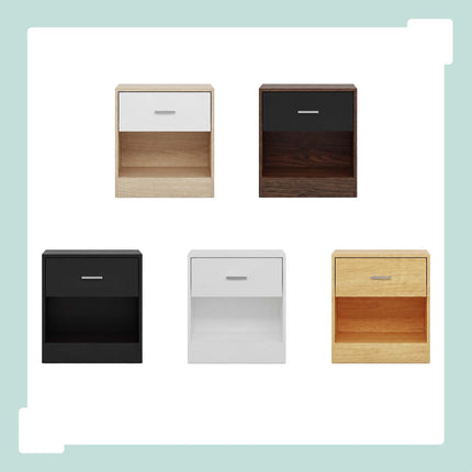 Bedside Table with Drawer, MDF, 41 x 39 x 28 cm