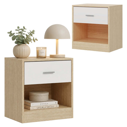 Bedside Table with Drawer, MDF, 41 x 39 x 28 cm