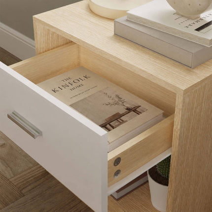 Bedside Table with Drawer, MDF, 41 x 39 x 28 cm