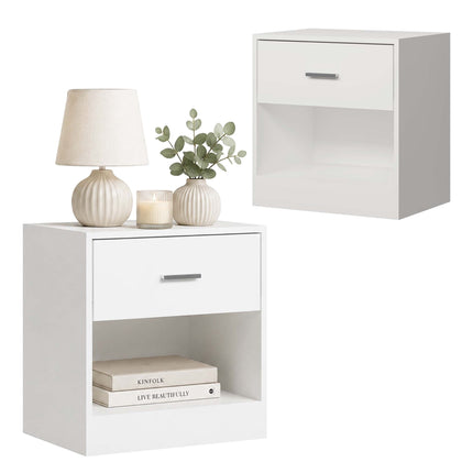 Bedside Table with Drawer, MDF, 41x39x28 cm