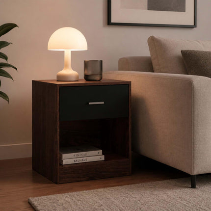 Bedside Table with Drawer, MDF, 41x39x28 cm