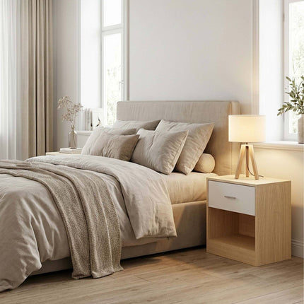Bedside Table with Drawer, MDF, 41 x 39 x 28 cm