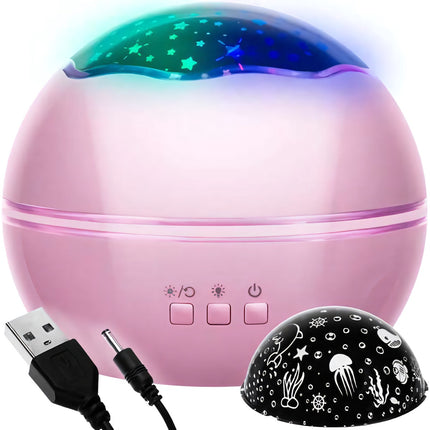 Bedside lamp with a projector - pink LP16859