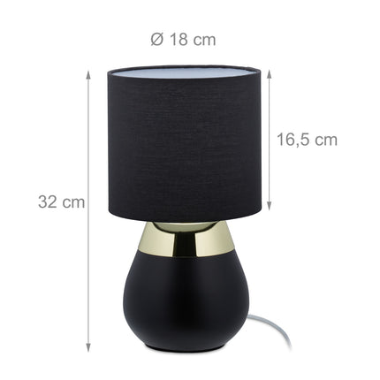 Bedside lamp with touch function black