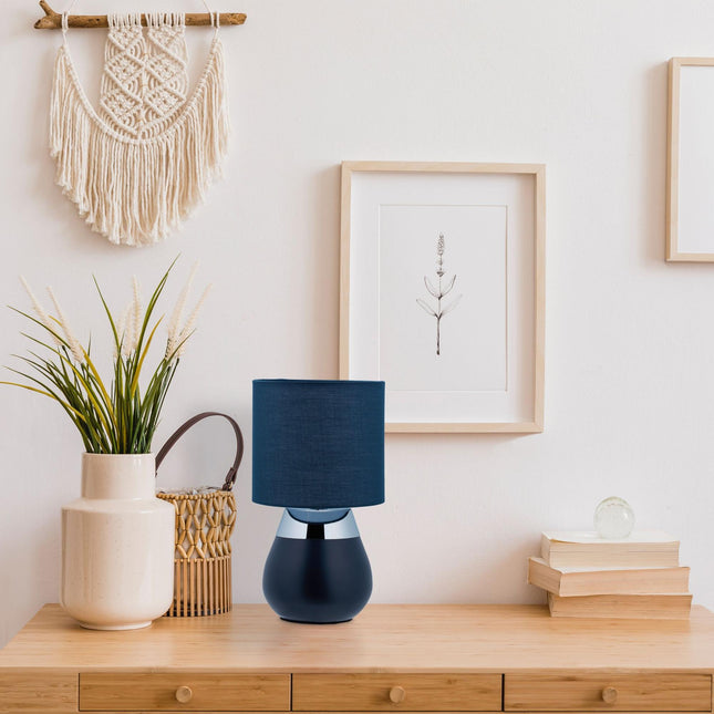 Nachttischlampe mit Touchfunktion dunkelblau