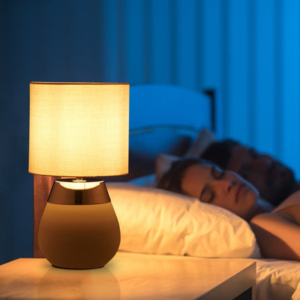 Bedside lamp with touch function, oval