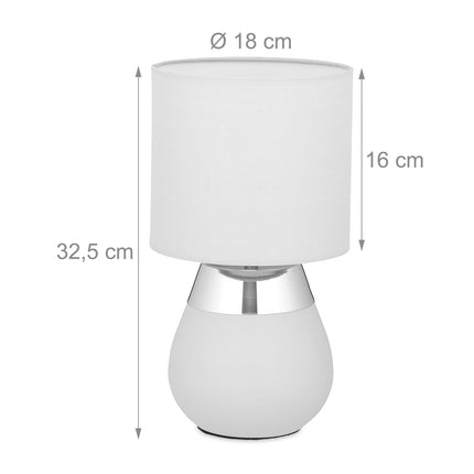 Bedside lamp with touch function, oval