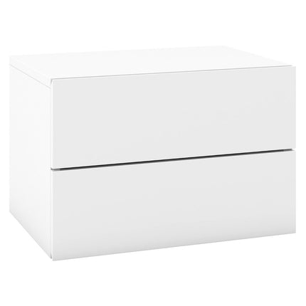 Bedside table hanging wall shelf with 2 drawers side table wall mounted 42 x 30 x 28 cm white