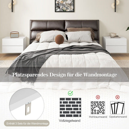 Bedside table hanging wall shelf with 2 drawers side table wall mounted 42 x 30 x 28 cm white