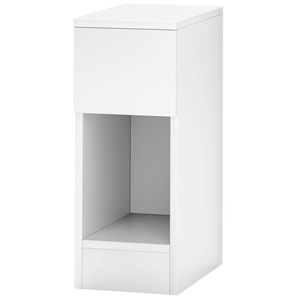 Table de chevet avec tiroirs, table d'appoint, table de nuit avec compartiment ouvert, table de chevet pour chambre, salon, 20 x 30 x 50 cm, blanc