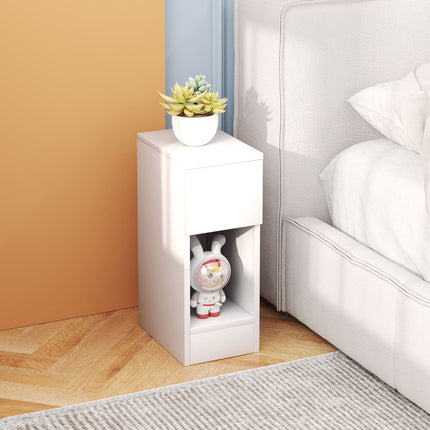 Table de chevet avec tiroirs, table d'appoint, table de nuit avec compartiment ouvert, table de chevet pour chambre, salon, 20 x 30 x 50 cm, blanc