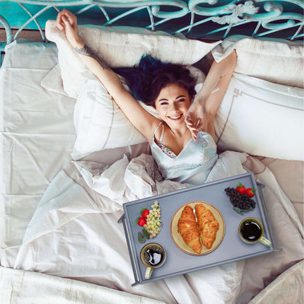 Bed tray bamboo gray