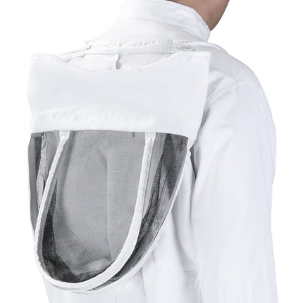 Combinaison d'apiculteur en coton, combinaison de protection avec voile et gants en peau de chèvre, blanche, taille XXL, unisexe