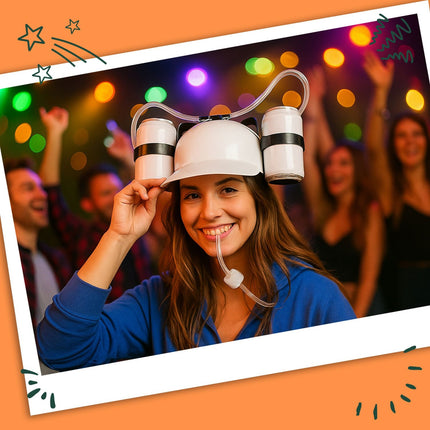 Pivní helma – party doplněk pro pití bez rukou