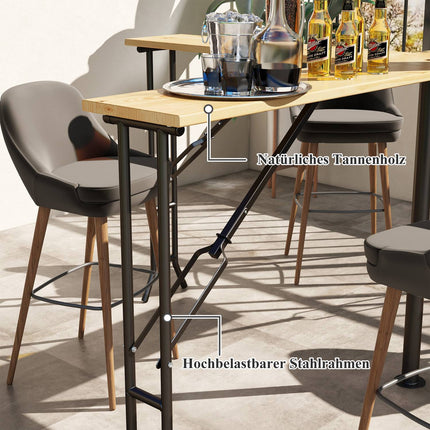 Klappbarer Bierzelt-Tisch für 20 Personen, 105 cm, 120 kg Traglast