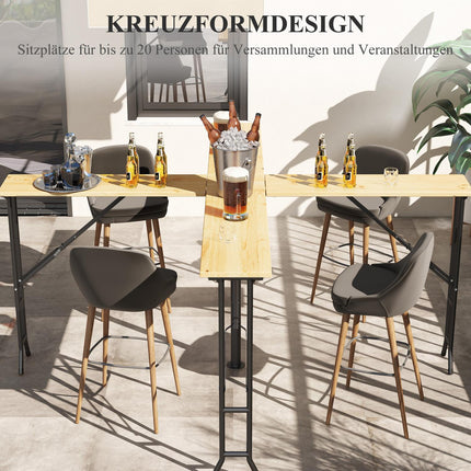 Klappbarer Bierzelt-Tisch für 20 Personen, 105 cm, 120 kg Traglast
