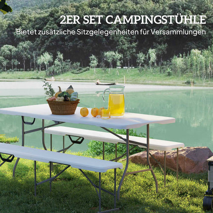 Bierzeltgarnitur, 2-Sitzer, wetterfest, Metallbeine