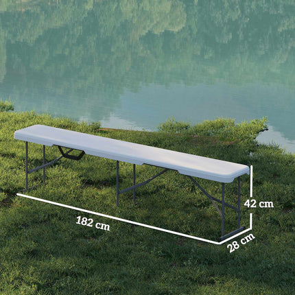 Bierzeltgarnitur, 2-Sitzer, wetterfest, Metallbeine