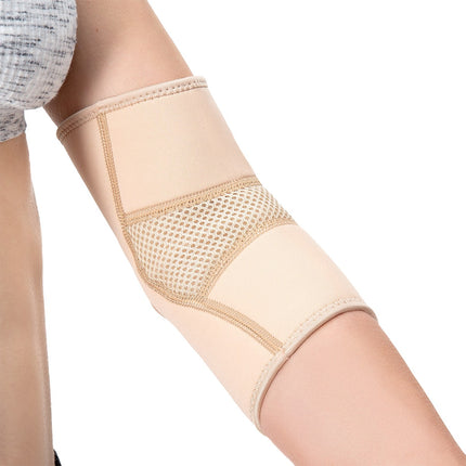 Ellbogenbandage aus beigem Neopren, Größe L
