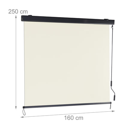 Beige Senkrechtmarkise mit Kurbel
