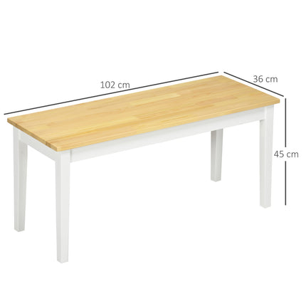 Esstischbank aus Kiefernholz, 2-Sitzer, 220 kg Tragkraft, 102x36x45 cm