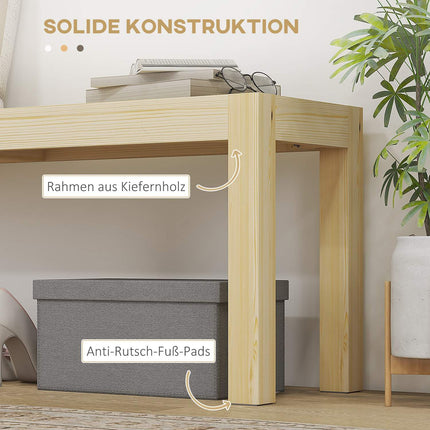 2-Sitzer-Esstischbank aus Kiefer, 120x33x45 cm, Belastbarkeit 240 kg