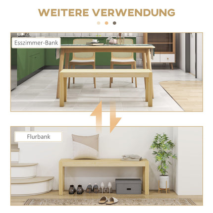 2-Sitzer-Esstischbank aus Kiefer, 120x33x45 cm, Belastbarkeit 240 kg