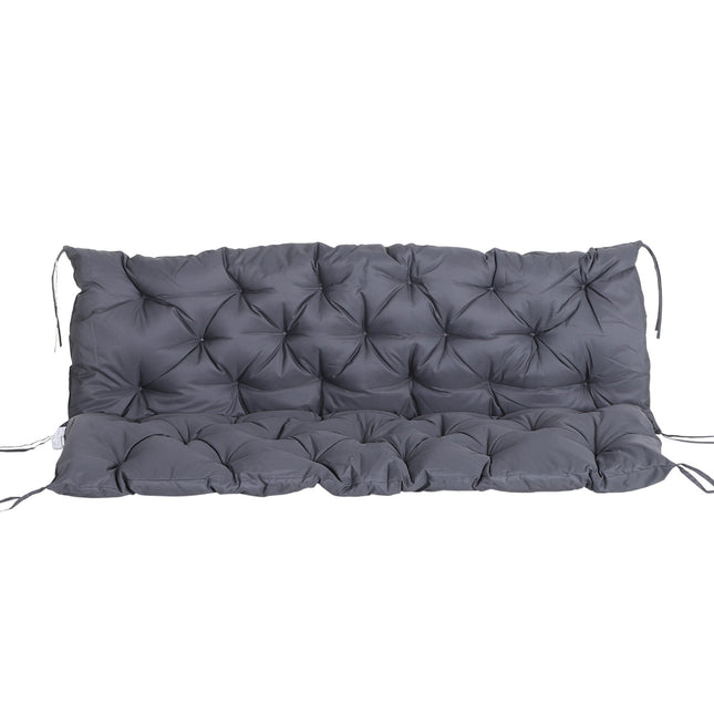 Gartenbankauflage-Set, Baumwolle, dunkelgrau, 150x98x8 cm
