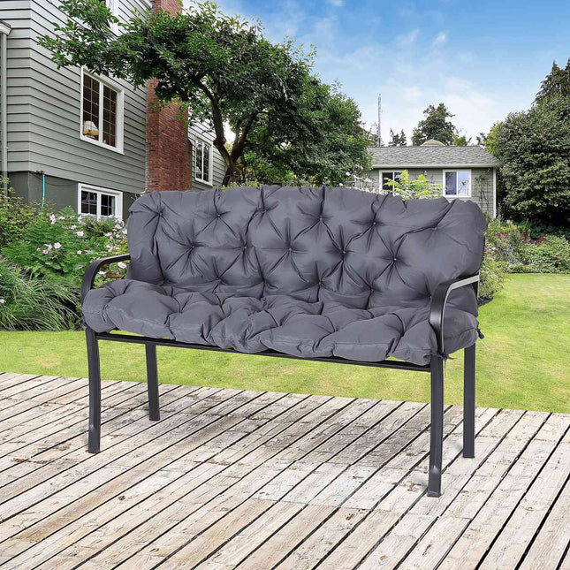 Gartenbankauflage-Set, Baumwolle, dunkelgrau, 150x98x8 cm