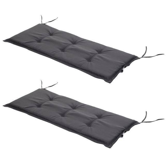 Dunkelgraue Gartenbankauflagen, weiches Polyester, 120x54x5 cm