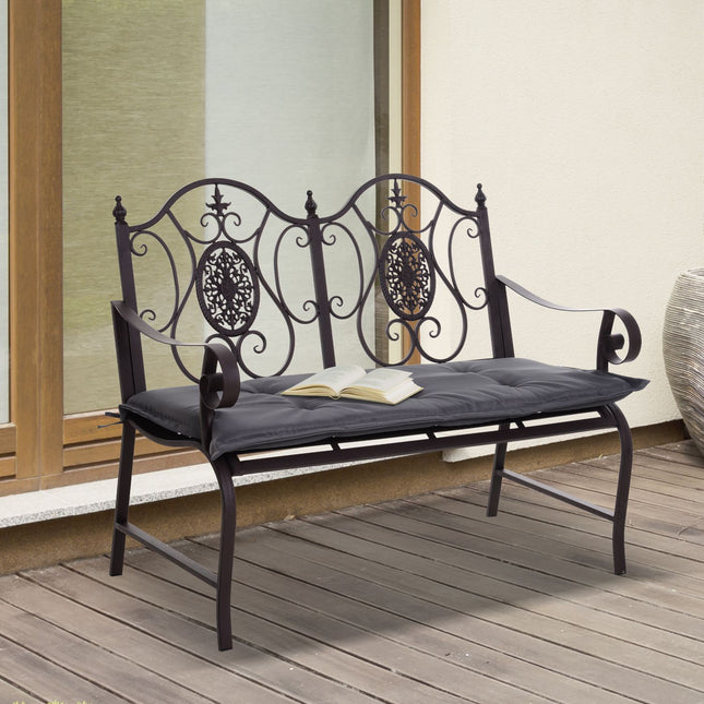 Dunkelgraue Gartenbankauflagen, weiches Polyester, 120x54x5 cm