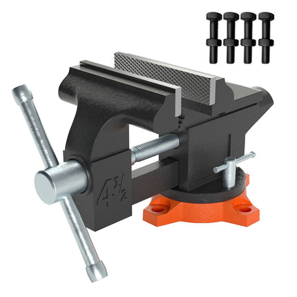 Bench Vise, 4.5 in Jaws, 240 Swivel Base, Anvil