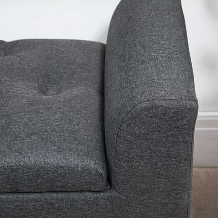 Upholstered storage bench, 130 kg capacity, dark grey