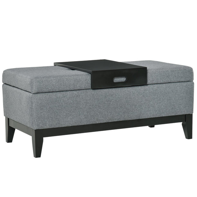 Gepolsterte Aufbewahrungsbank, beige, 120 kg Tragkraft